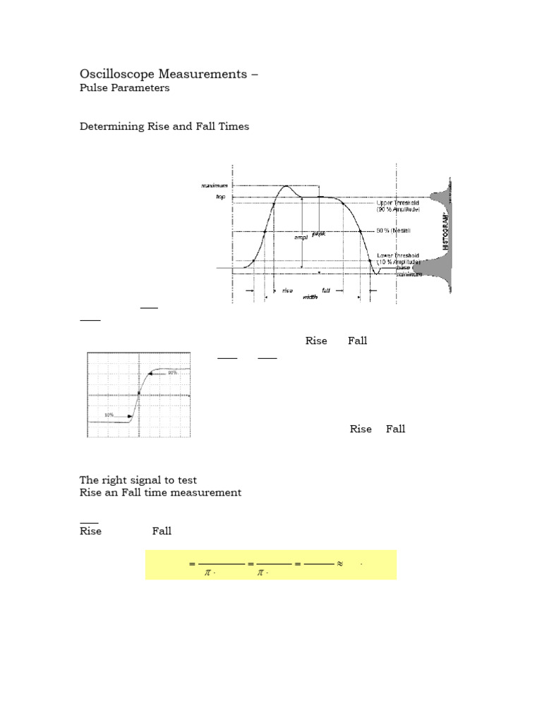 Oscilloscope Rise and Fall Time Analysis | PDF | Science & Mathematics