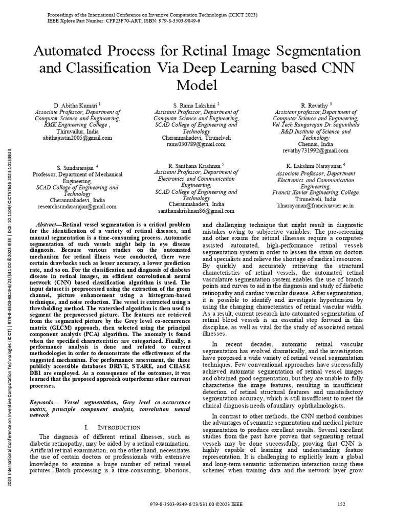 Automated Process For Retinal Image Segmentation and Classification Via ...