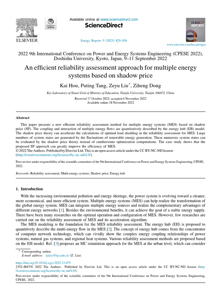 An Efficient Reliability Assessment Approach For Multiple Energy ...