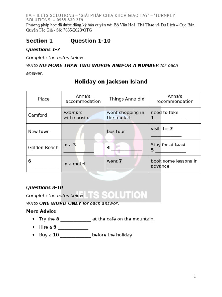 IELTS Listening Actual Test Part 2 18 | PDF