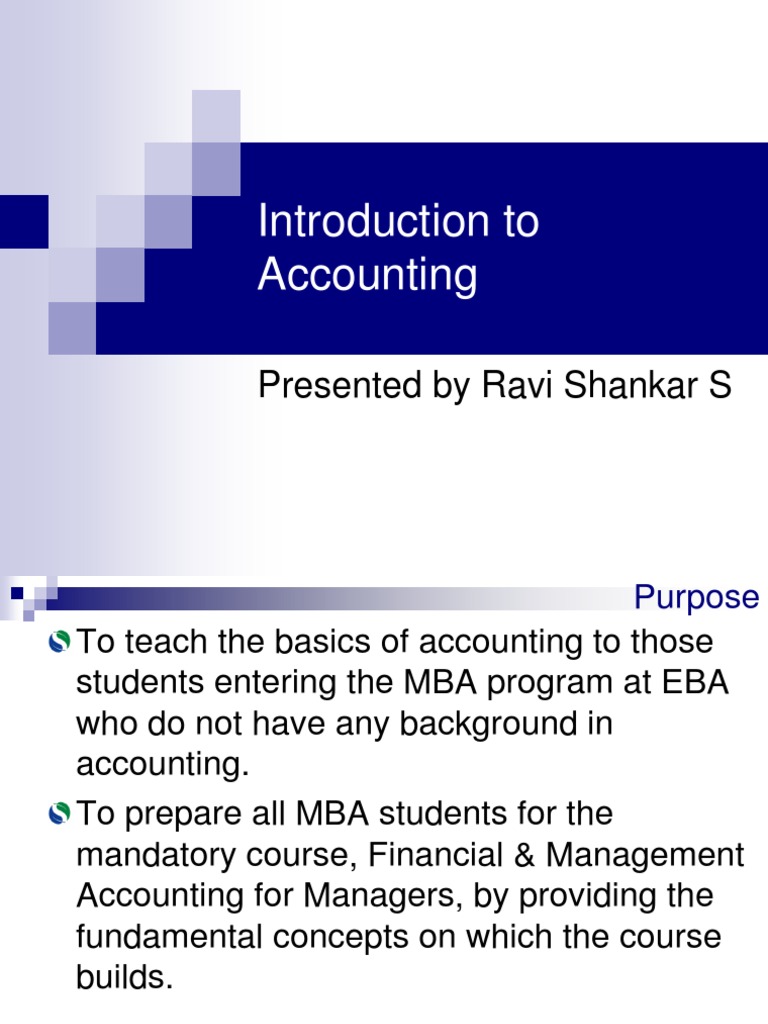 Basics of Accounting for MBA Students | PDF | Retained Earnings ...