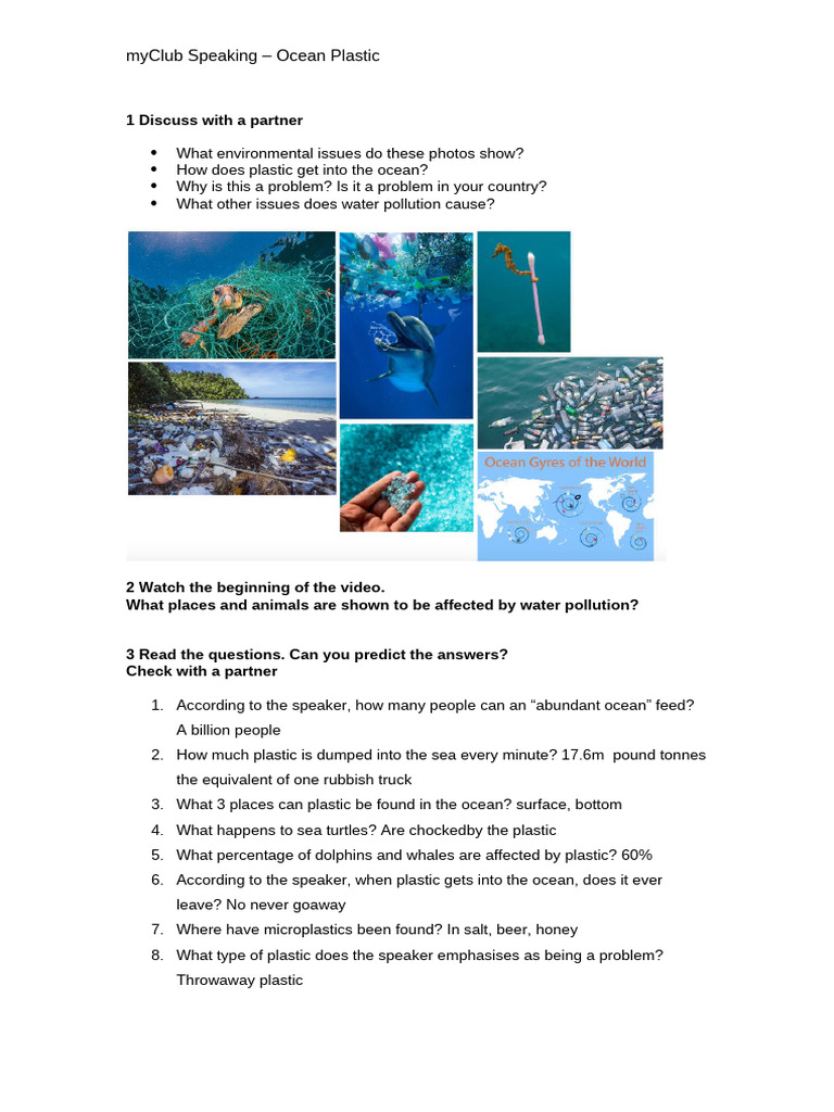 Ocean Plastic MyClub Handout | PDF