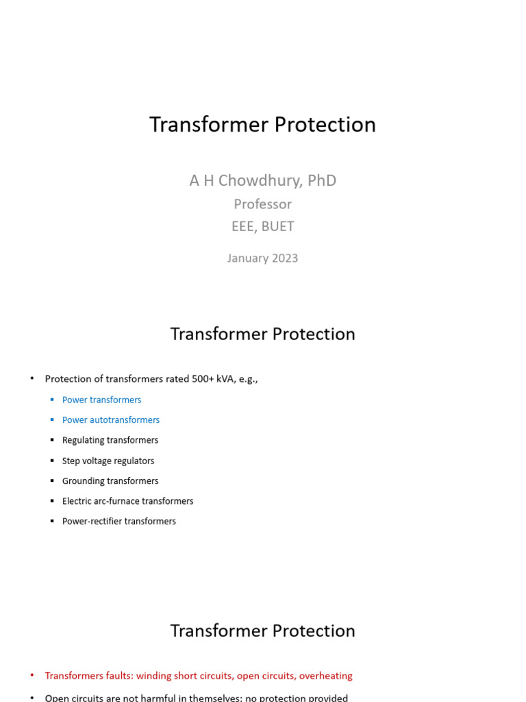 11 - Transformer Protection | PDF