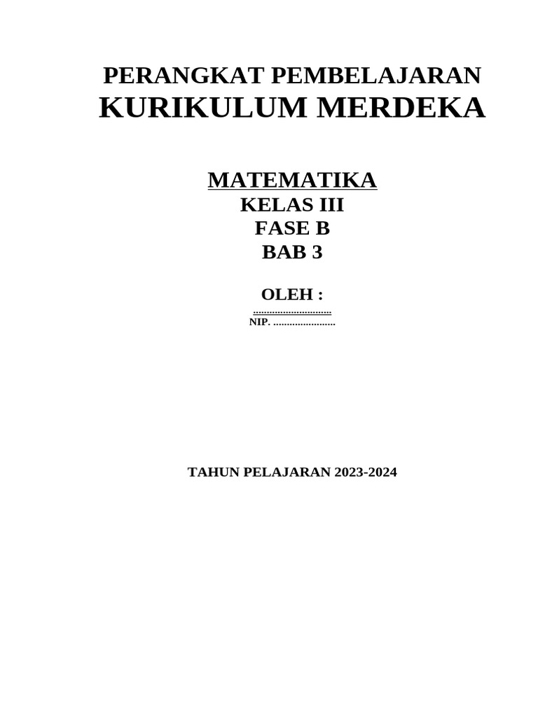 Pembelajaran Matematika Kelas 3 Bab 3 | PDF