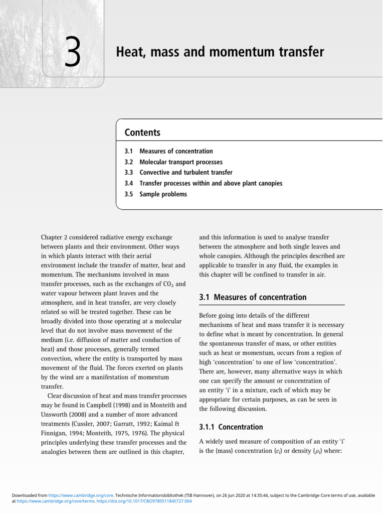 Heat Mass and Momentum Transfer | PDF | Diffusion | Gases