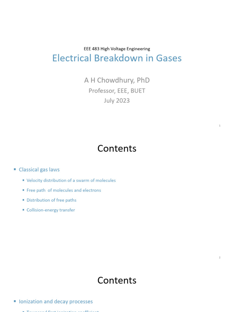 5 - Electrical Breakdown in Gases | PDF
