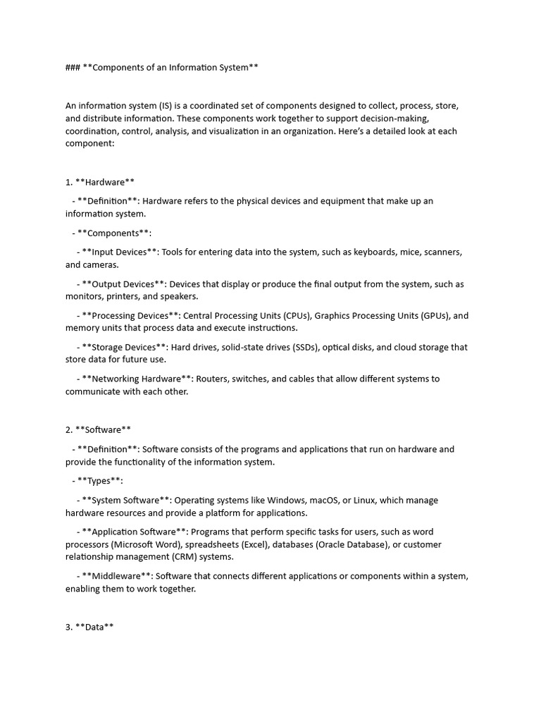 Components of Information System and SDLC | PDF | Software Testing ...