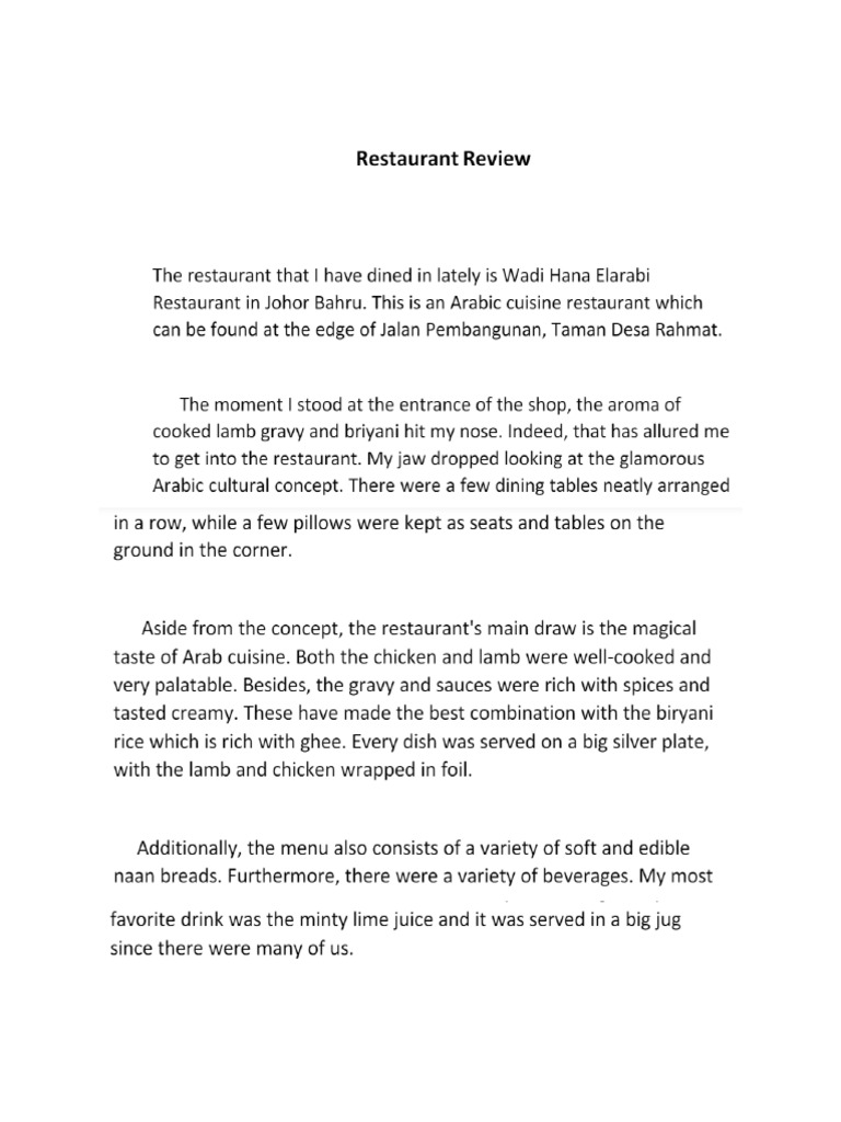 Restaurant Review | PDF