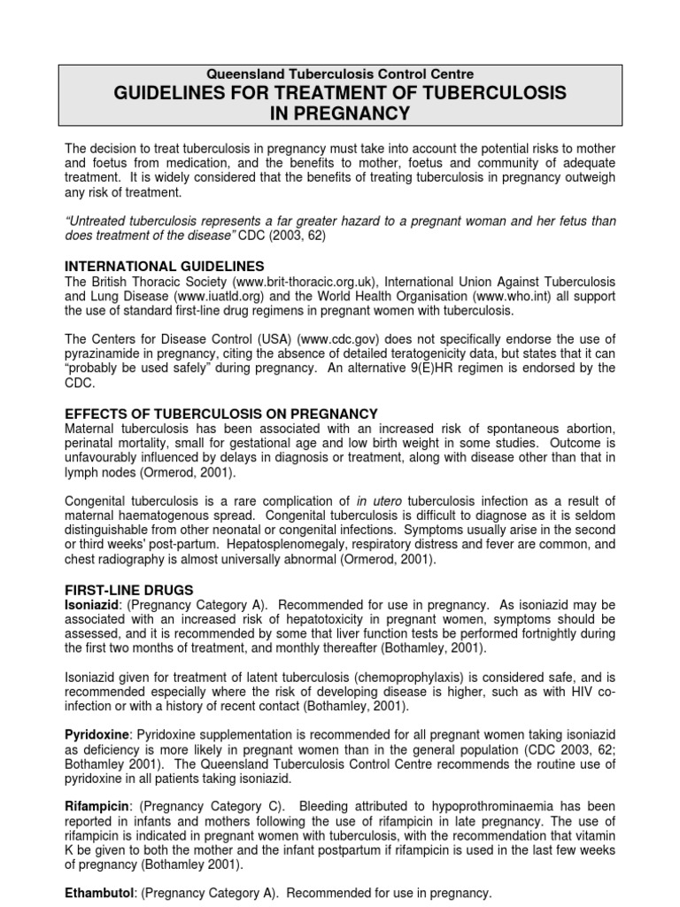 Guidelines For Treatment of Tuberculosis | PDF