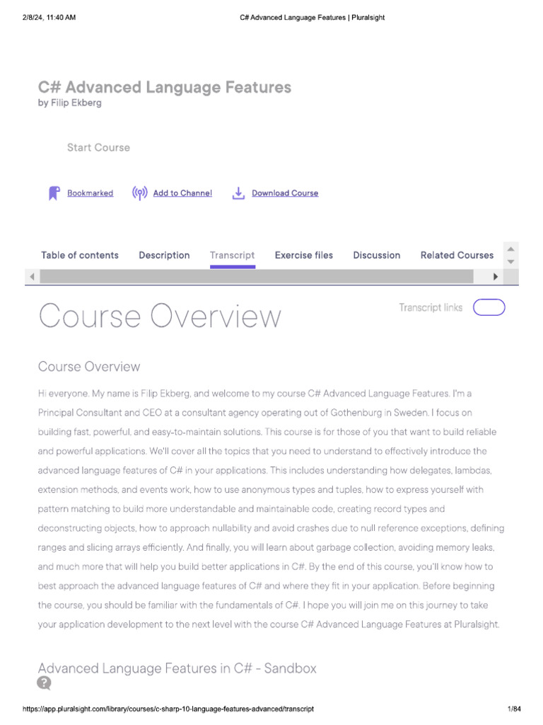 C# Advanced Language Features | PDF