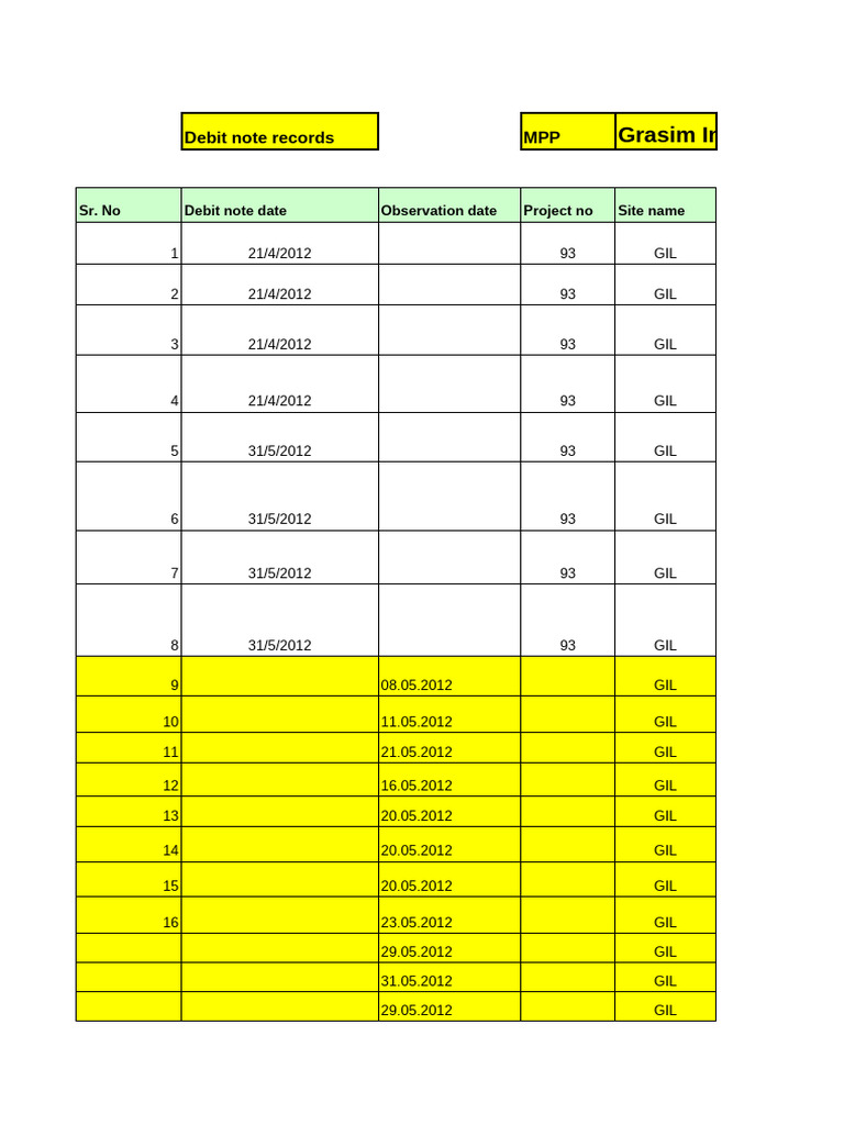 Debit Note Record | PDF
