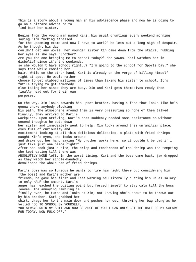 A Poorly Written Story | PDF