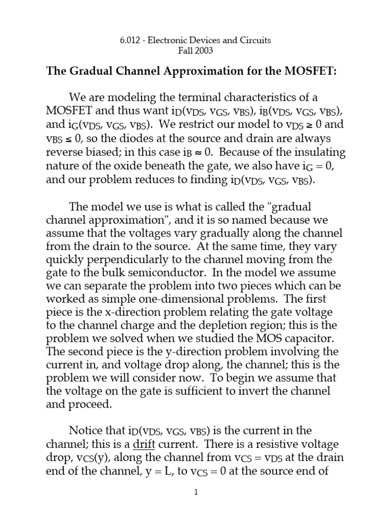 Channel Approx in Mos | PDF