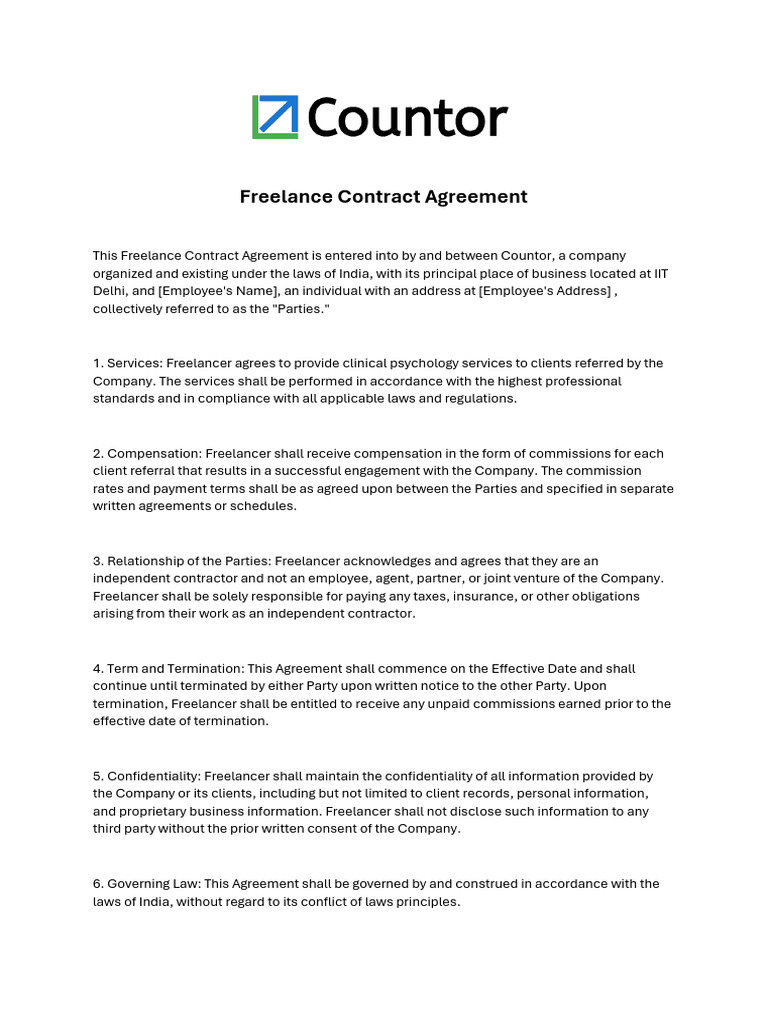 Freelance Contract Agreement | PDF - Freelance Services Contract Agreement