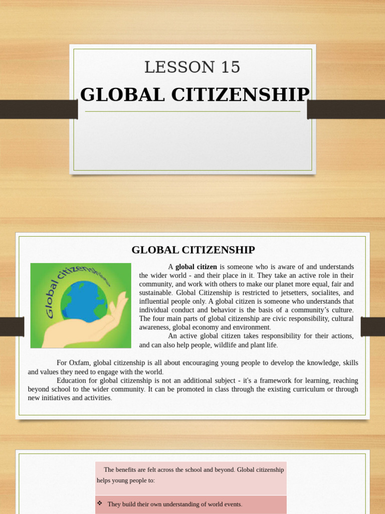 Understanding Global Citizenship Concepts | PDF | Citizenship | Community