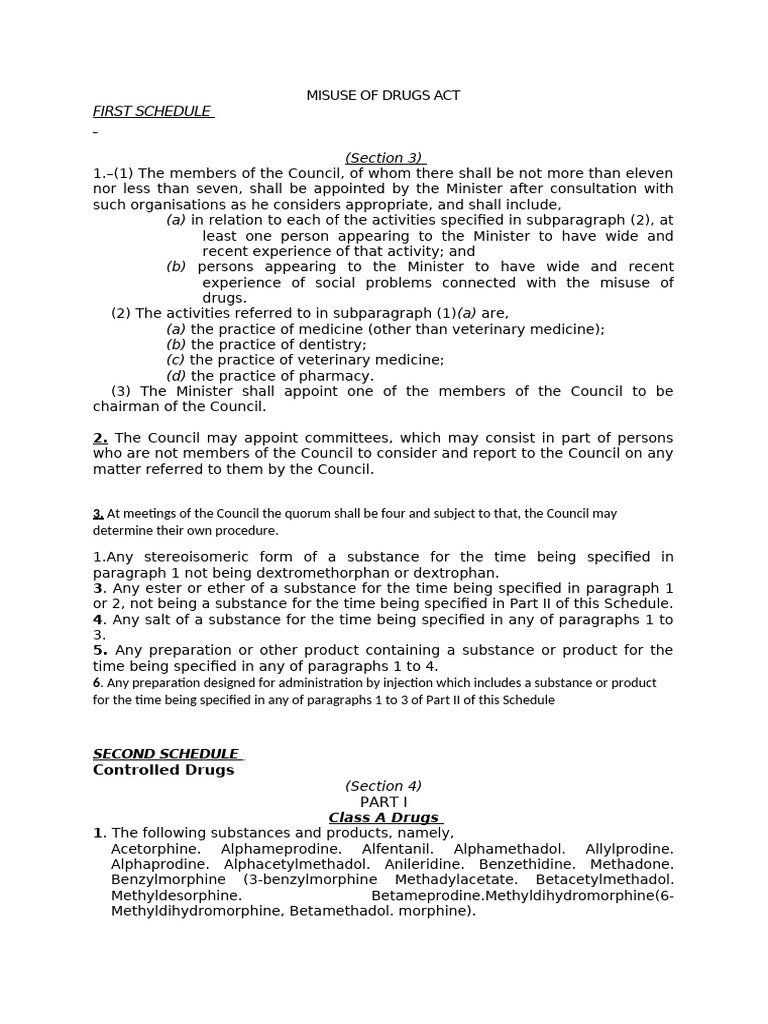 Misuse of Drugs Act | PDF | Opioid | Science & Mathematics