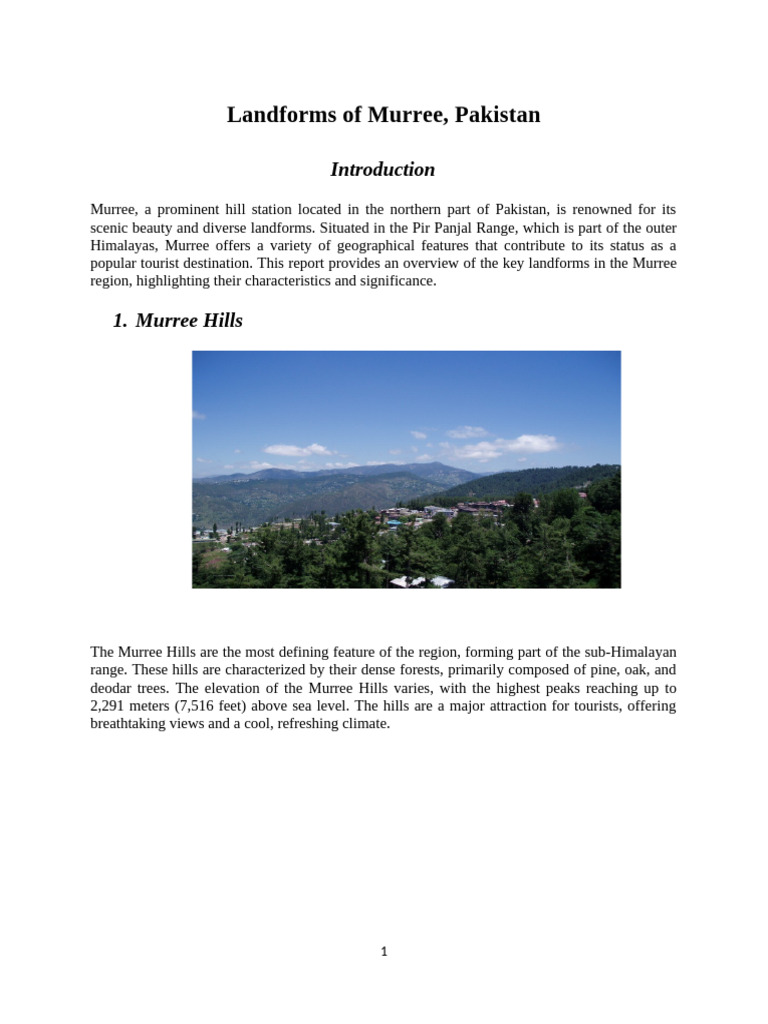 Report On The Landforms of Murree 2 | PDF