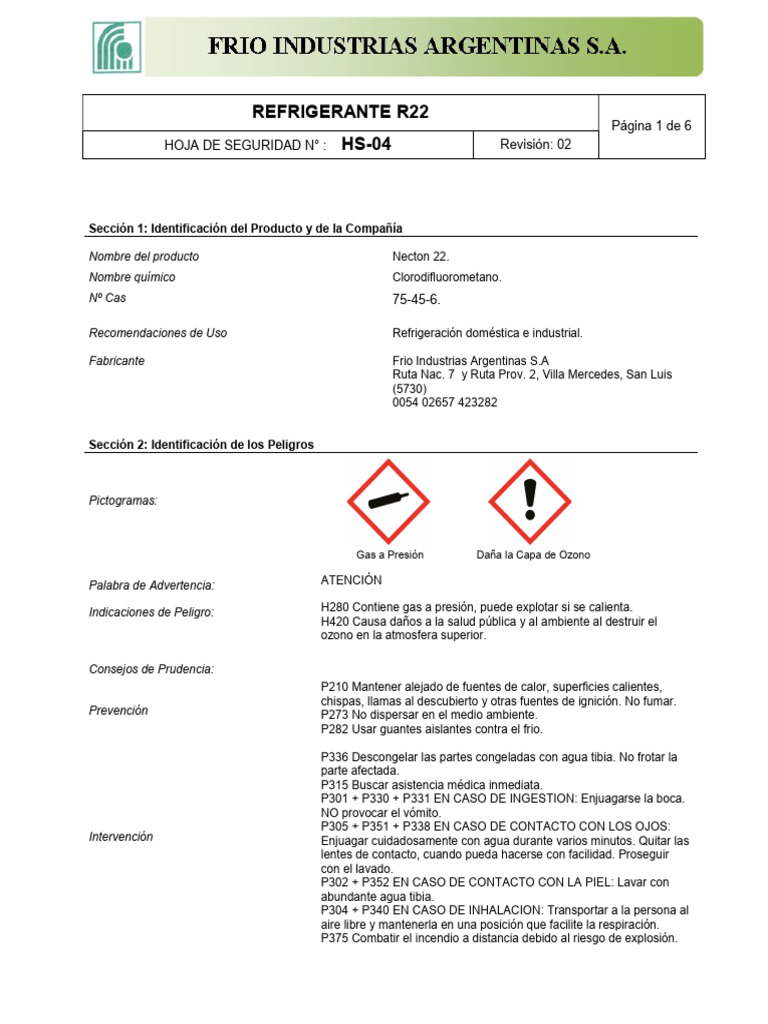 HS0402-Refrigerante-R22 2 | PDF