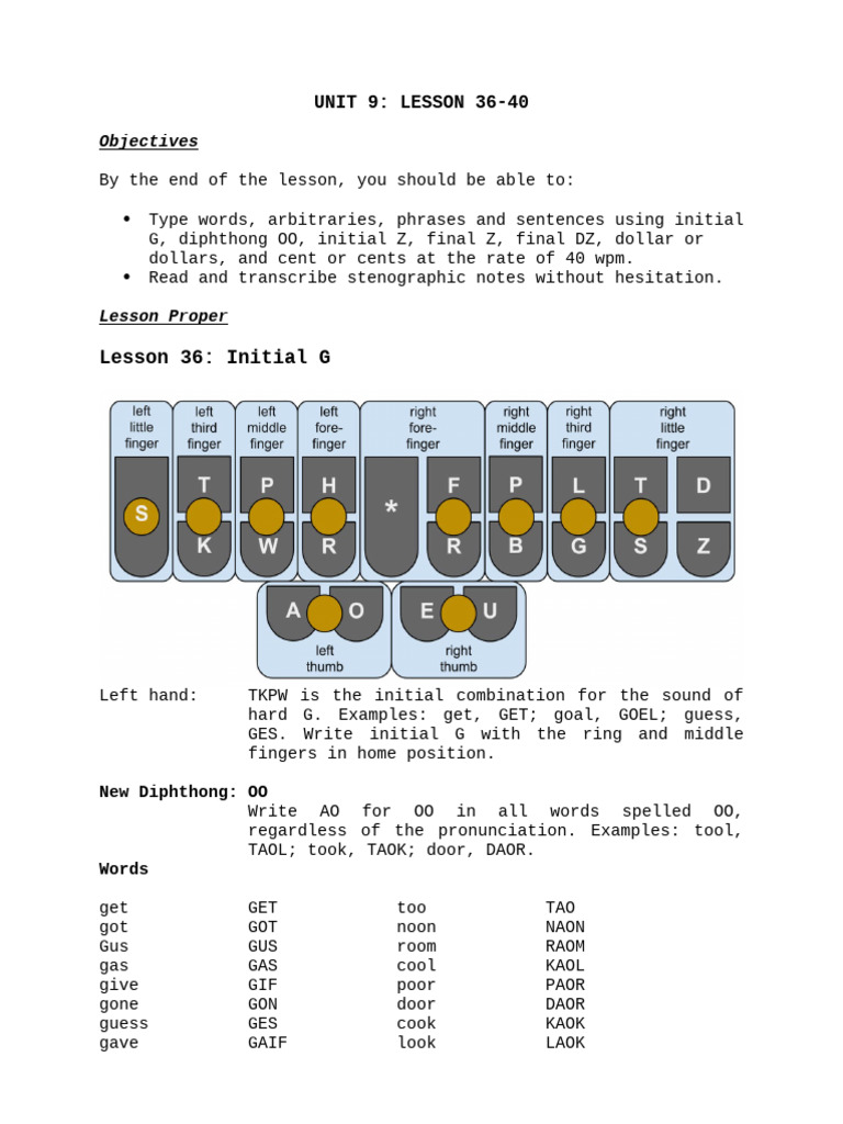 Stenography Lessons 36-40 Guide | PDF | Language Families | Phonology
