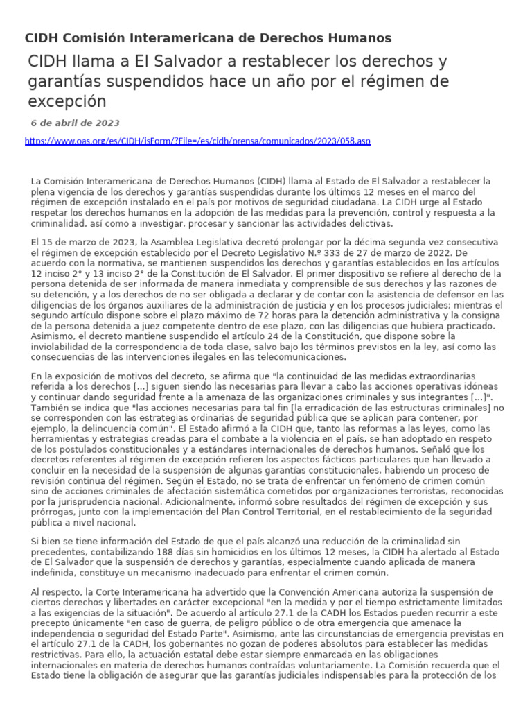 CIDH Comisión Interamericana de Derechos Humanos | PDF