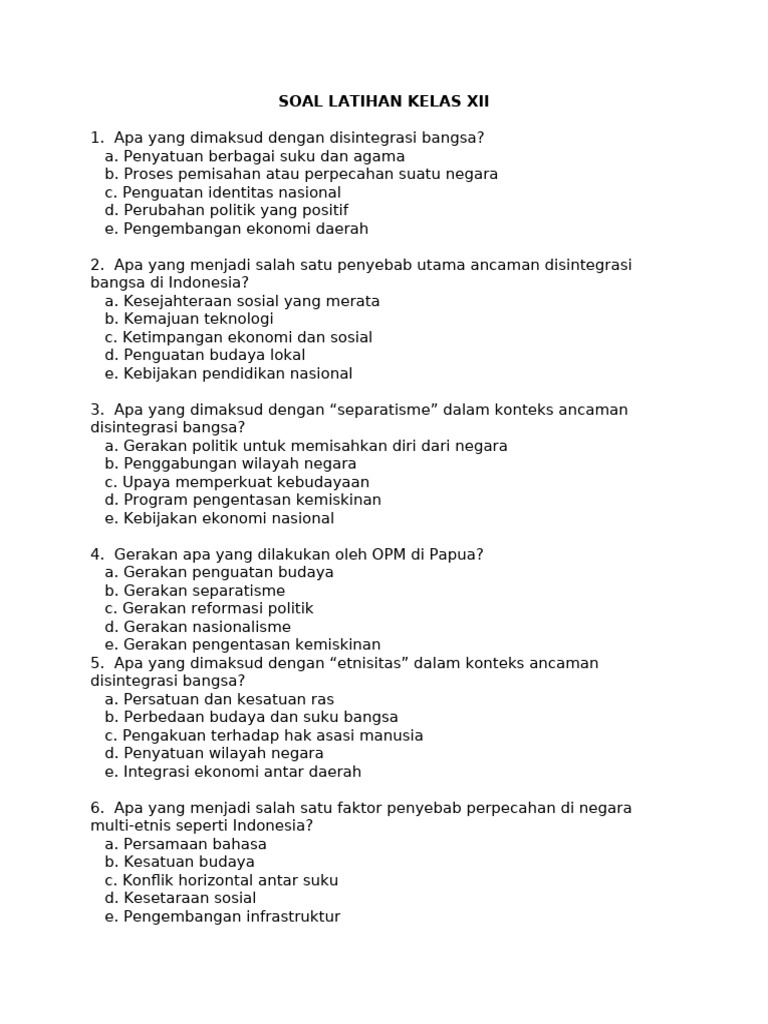 Soal Latihan Sejarah Kelas Xii Pdf