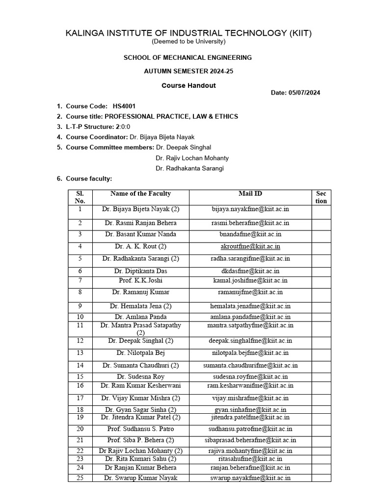 Course Handout | PDF