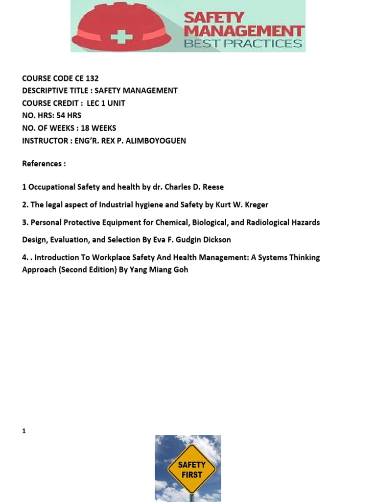 Safety Management Occupational Health And Safety Orig Pdf Personal