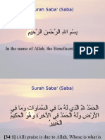 Surah Saba' (Saba) : in The Name of Allah, The Beneficent, The Merciful