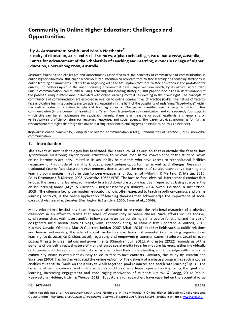 Online Learning (Challenges and Opportunities) | PDF