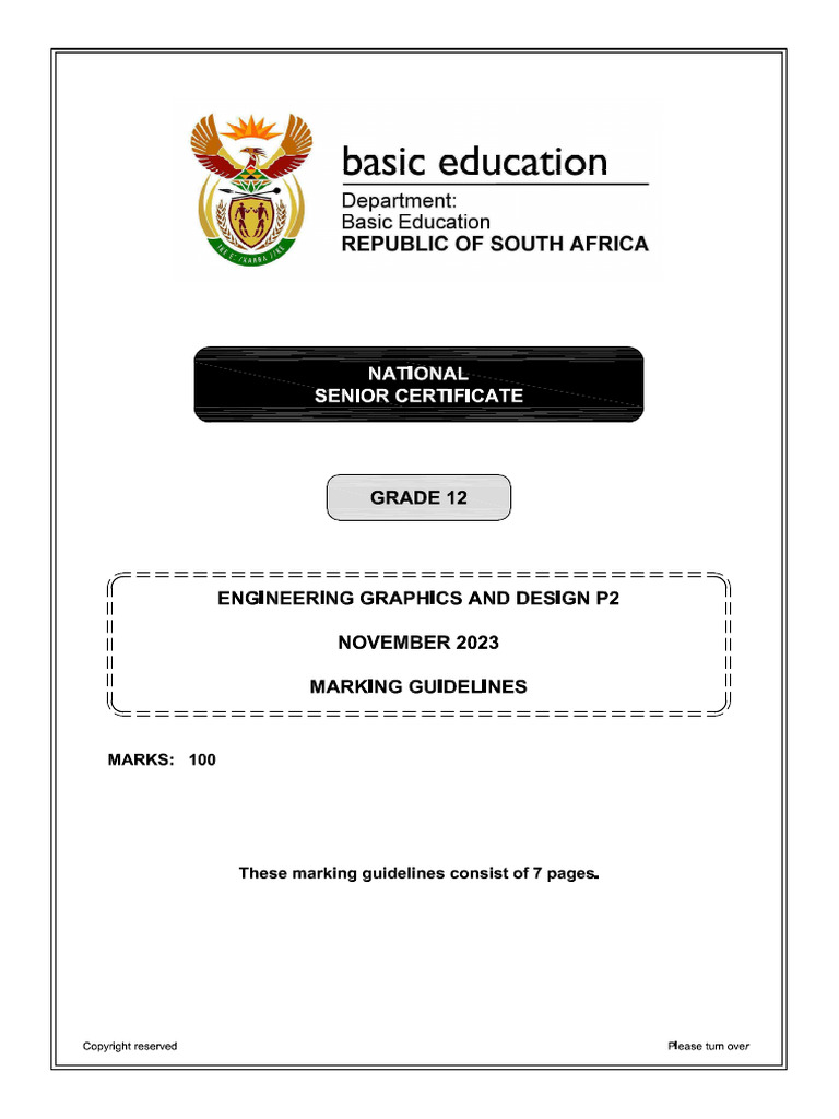 Engineering Graphics and Design P2 Nov 2023 MG Eng | PDF