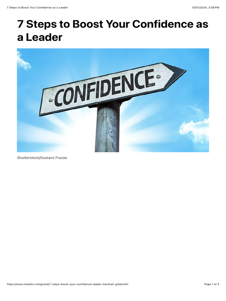 7 Steps To Boost Your Confidence As A Leader | PDF