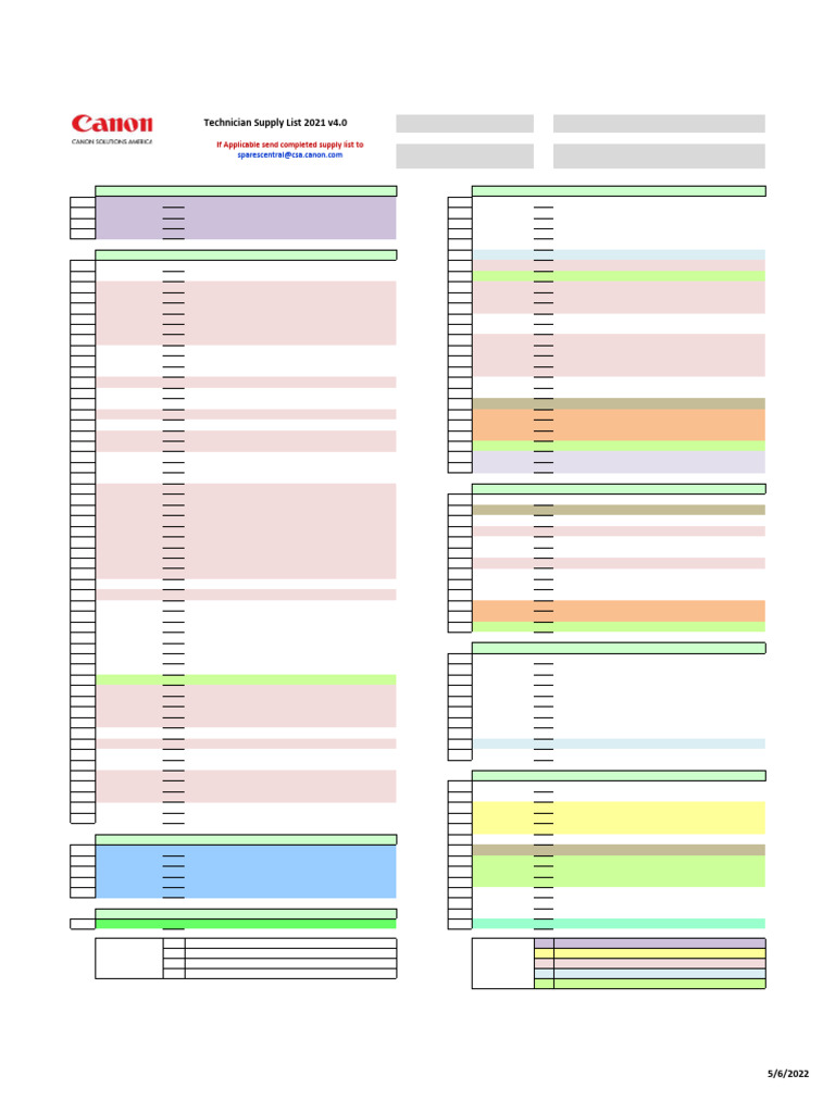 CSA Tech Supply List | PDF