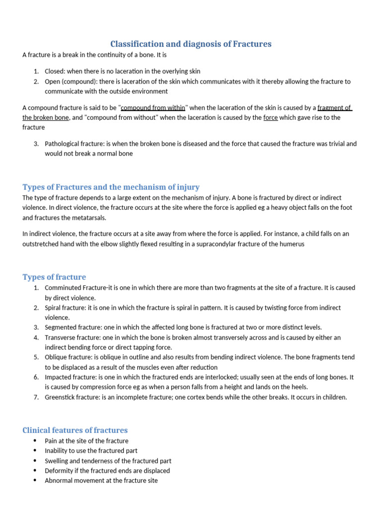 7-Classification and Diagnosis of Fractures | PDF