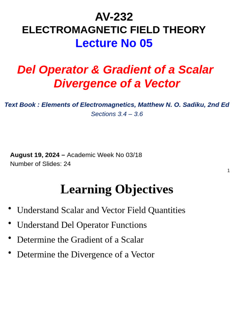 AV-232 - L5 - Divergence Div Theorem | PDF