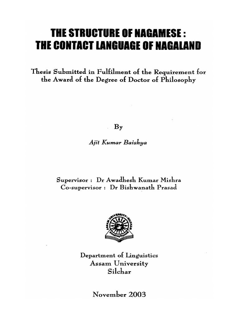 The Structure of The Nagamese | PDF