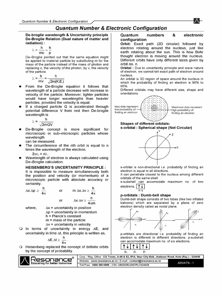 (13383) Handouts 2 Quntum Number B | PDF