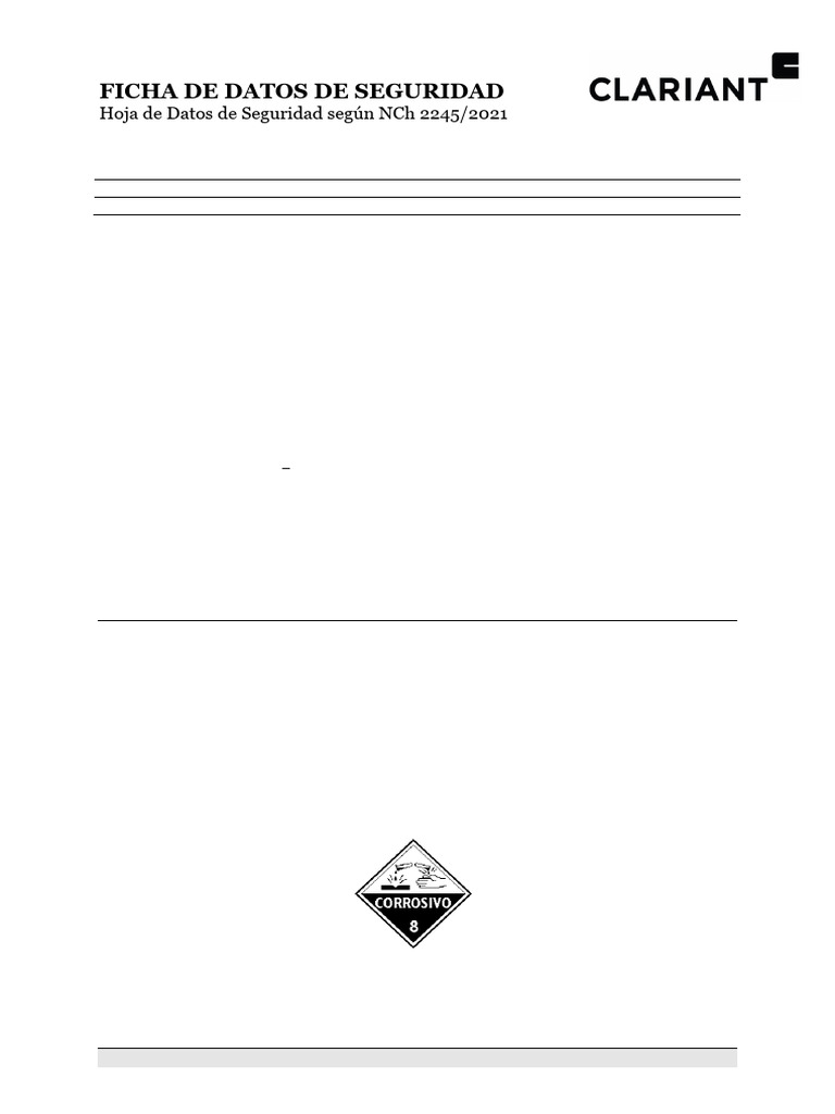 Clariant SDS NIPACIDE CI 15 Chile Spanish | PDF