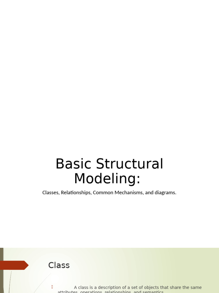 Basic Structural Modeling - Classes, Relationships, Common Mechanisms ...