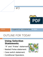 Programming Fundamentals Lecture 3