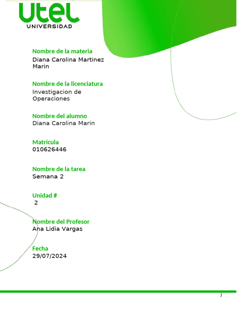 Investigacion de operaciones semana 2 caroli na pdf