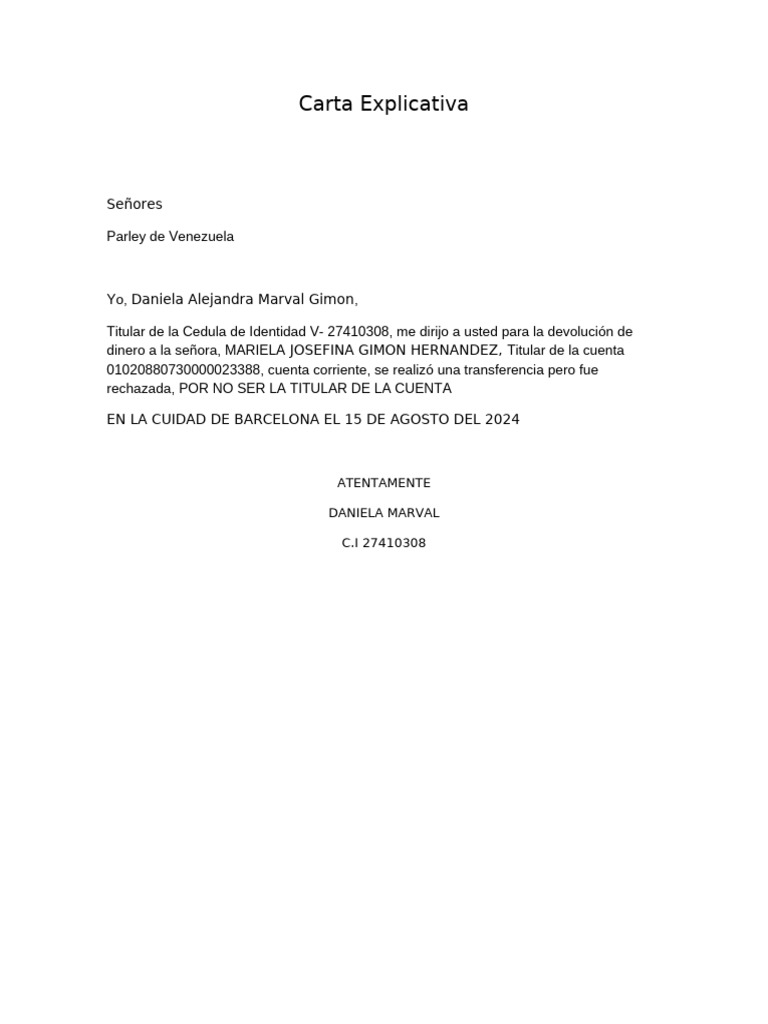 Carta Explicativa | PDF