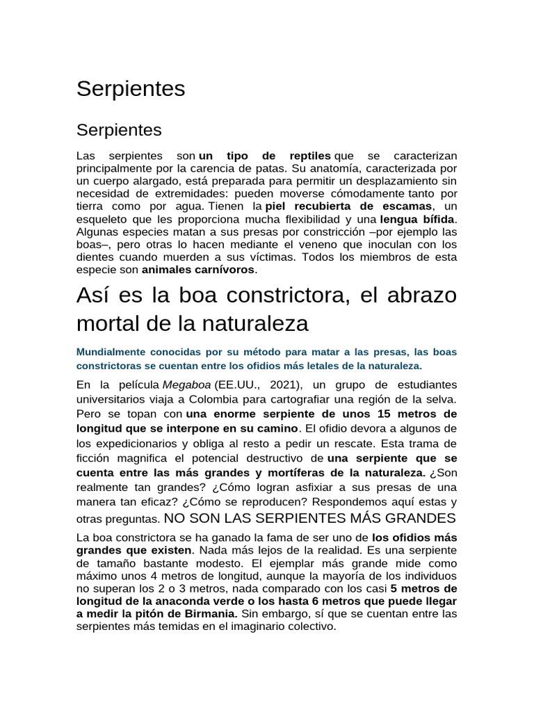 Mundo de Serpientes | PDF | Serpiente