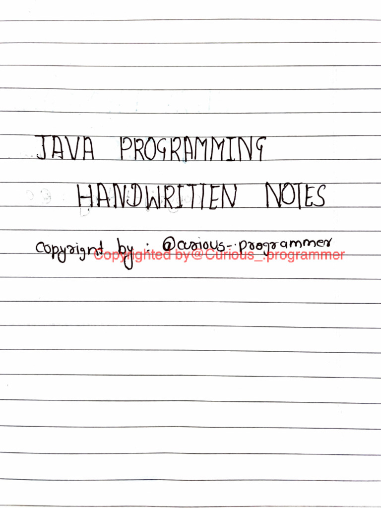Java Handwritten Notes | PDF