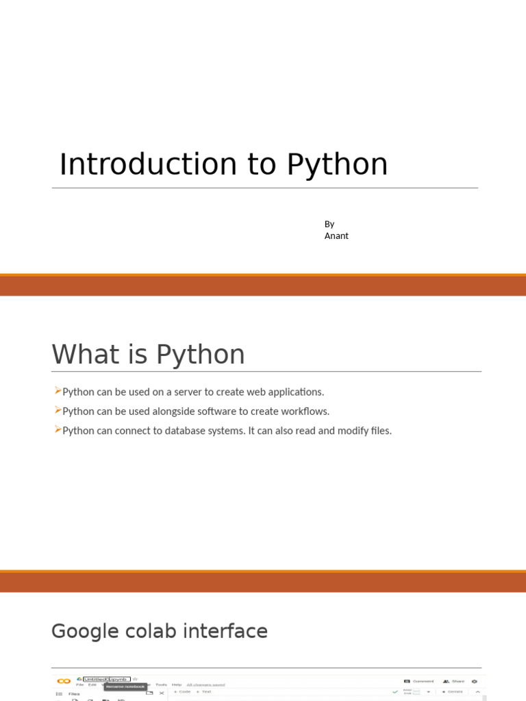 Introduction To Python | PDF