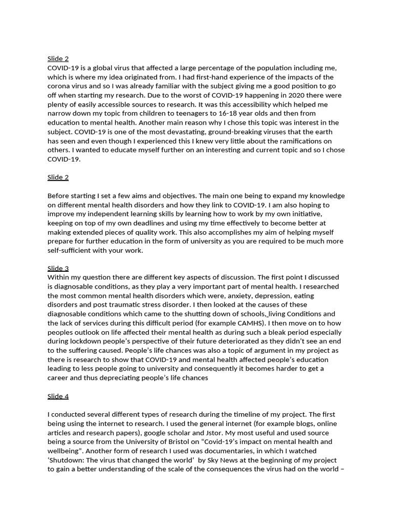 EPQ Powerpoint Notes | PDF