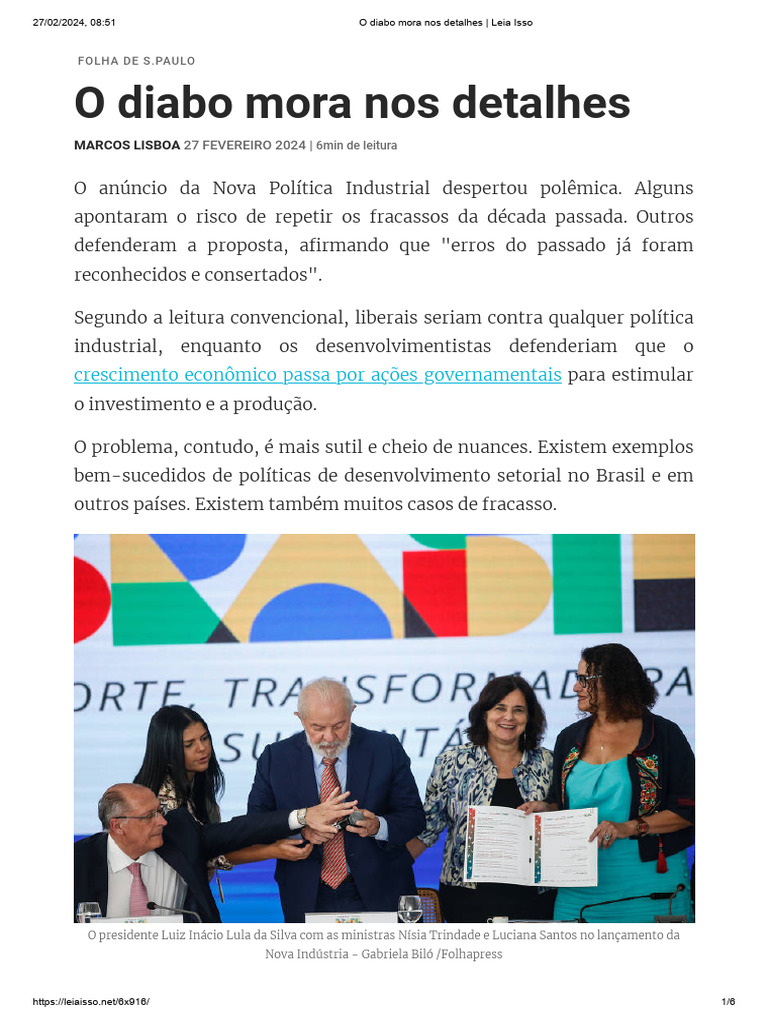 O Diabo Mora Nos Detalhes - Marcos - Lisboa - FSP - FEV 2024 | PDF