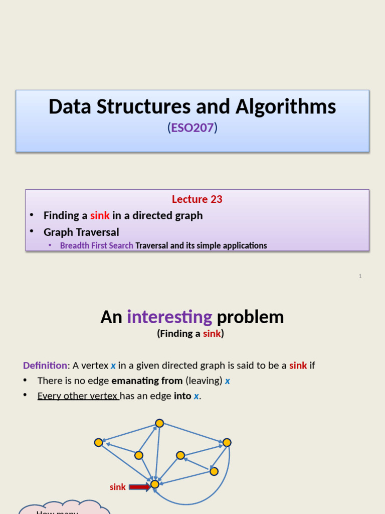 Lec23 BFS 1 | PDF | Vertex (Graph Theory) | Teaching Methods & Materials