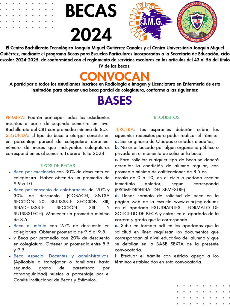 Convocatoria de Becas 2024-2025 | PDF