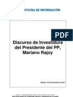 Discurso de Investidura del Presidente del PP, Mariano Rajoy