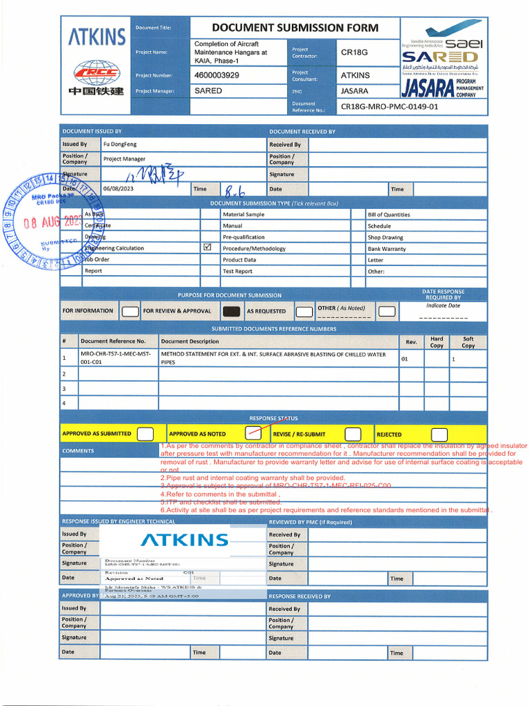 Method Statement for Pipe Blasting | PDF